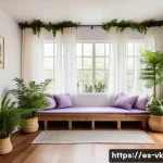 자기 인식을 높이는 명상 방법 - A serene indoor meditation space designed for a Spanish-speaking person, featuring soft natural ligh...