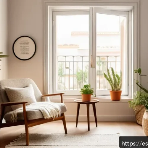 심층 내면 탐색을 위한 다양한 자료 정리 - A serene, cozy corner inside a bright apartment in a Spanish-speaking city, designed as a calm intro...